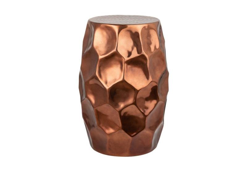 riess-ambiente Beistelltisch ORGANIC ORIENT Ø50cm kupfer (Einzelartikel, 1-St), Wohnzimmer · Metall · Hammerschlag Design · Handarbeit · rund · Waben von riess-ambiente