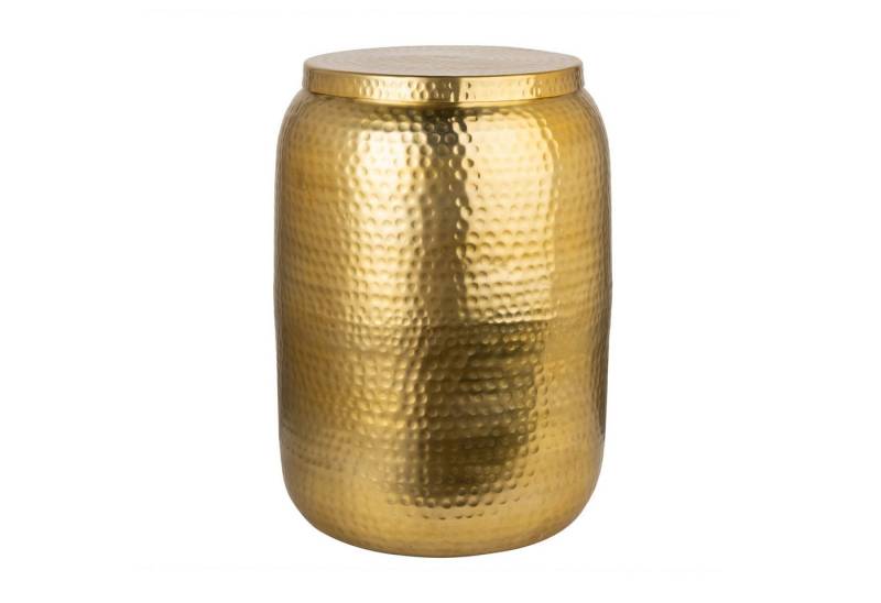riess-ambiente Beistelltisch ORIENT STORAGE Ø50cm gold (Einzelartikel, 1-St), Wohnzimmer · Metall · Hammerschlag Design · rund · mit Stauraum von riess-ambiente