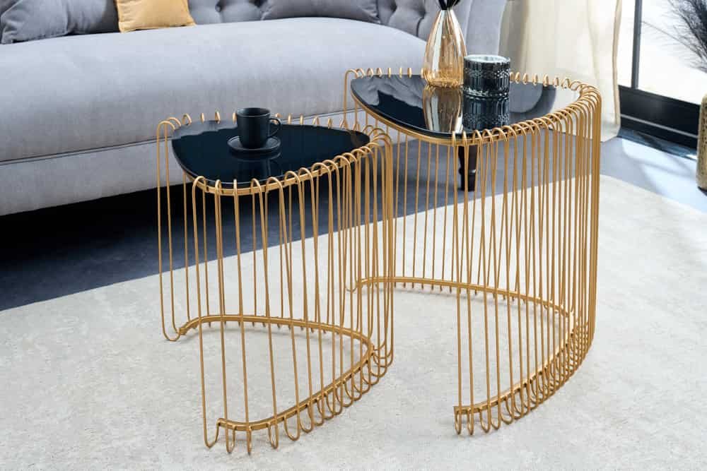 riess-ambiente Beistelltisch VARIATION 55cm gold / schwarz (Set, 2-St), Wohnzimmer · Metall · handmade · Nachttisch · Modern Design von riess-ambiente
