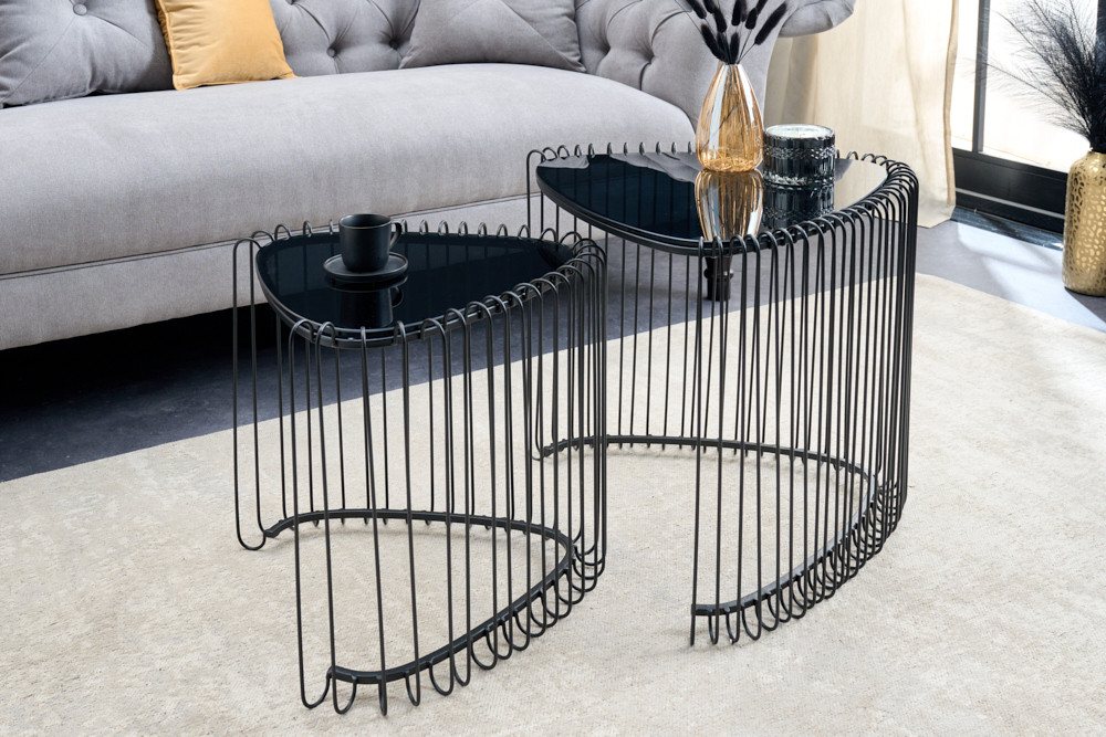 riess-ambiente Beistelltisch VARIATION 55cm schwarz (Set, 2-St), Wohnzimmer · Metall · handmade · Nachttisch · Modern Design von riess-ambiente