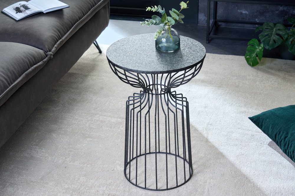 riess-ambiente Beistelltisch VARIATION 55cm schwarz (Einzelartikel, 1-St), Wohnzimmer · Metall · rund · handmade · Nachttisch · Modern Design von riess-ambiente