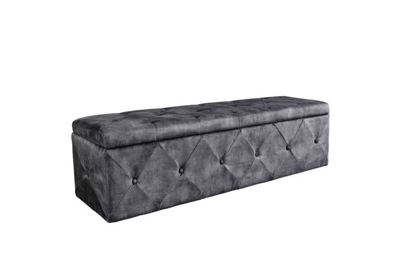 riess-ambiente Bettbank EXTRAVAGANCIA 140cm grau (Einzelartikel, 1-St), Polsterbank · Schlafzimmer · Samt · mit Stauraum · Flur · Chesterfield von riess-ambiente