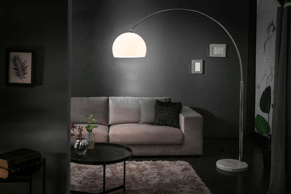 riess-ambiente Bogenlampe LOUNGE DEAL 175-205cm weiß, ohne Leuchtmittel, Wohnzimmer · Metall · verstellbar · Modern Design von riess-ambiente