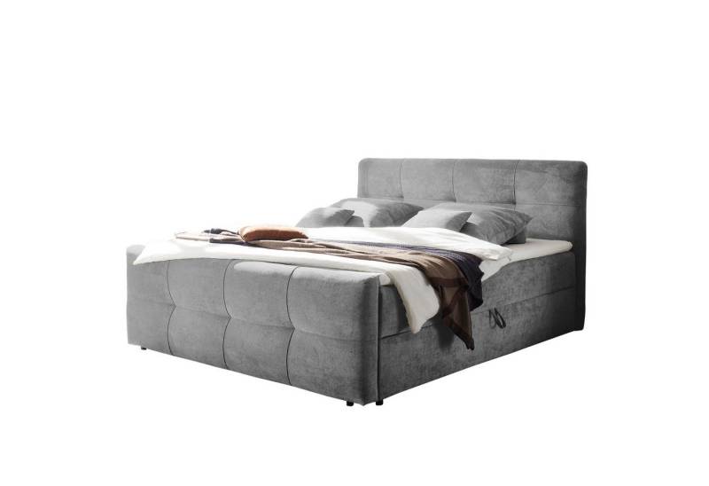 riess-ambiente Boxspringbett TOULOUSE 180x200cm dunkelgrau · mit Bettkasten (Einzelartikel, 1-St), Strukturstoff · Federkern · inkl. Topper & Matratze · Scandinavian von riess-ambiente