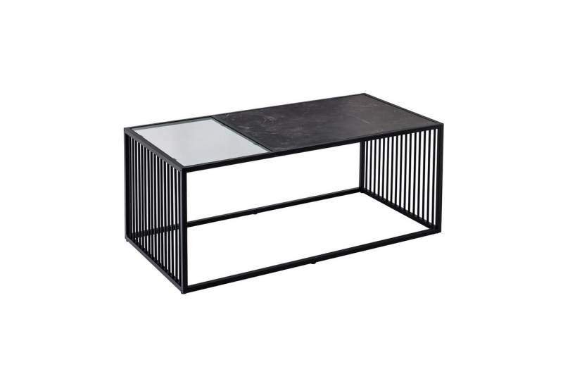 riess-ambiente Couchtisch ARCHITECTURE 100cm graphit / schwarz (Einzelartikel, 1-St), Wohnzimmer · Glas · Metall · Marmor-Optik · Industrial Design von riess-ambiente