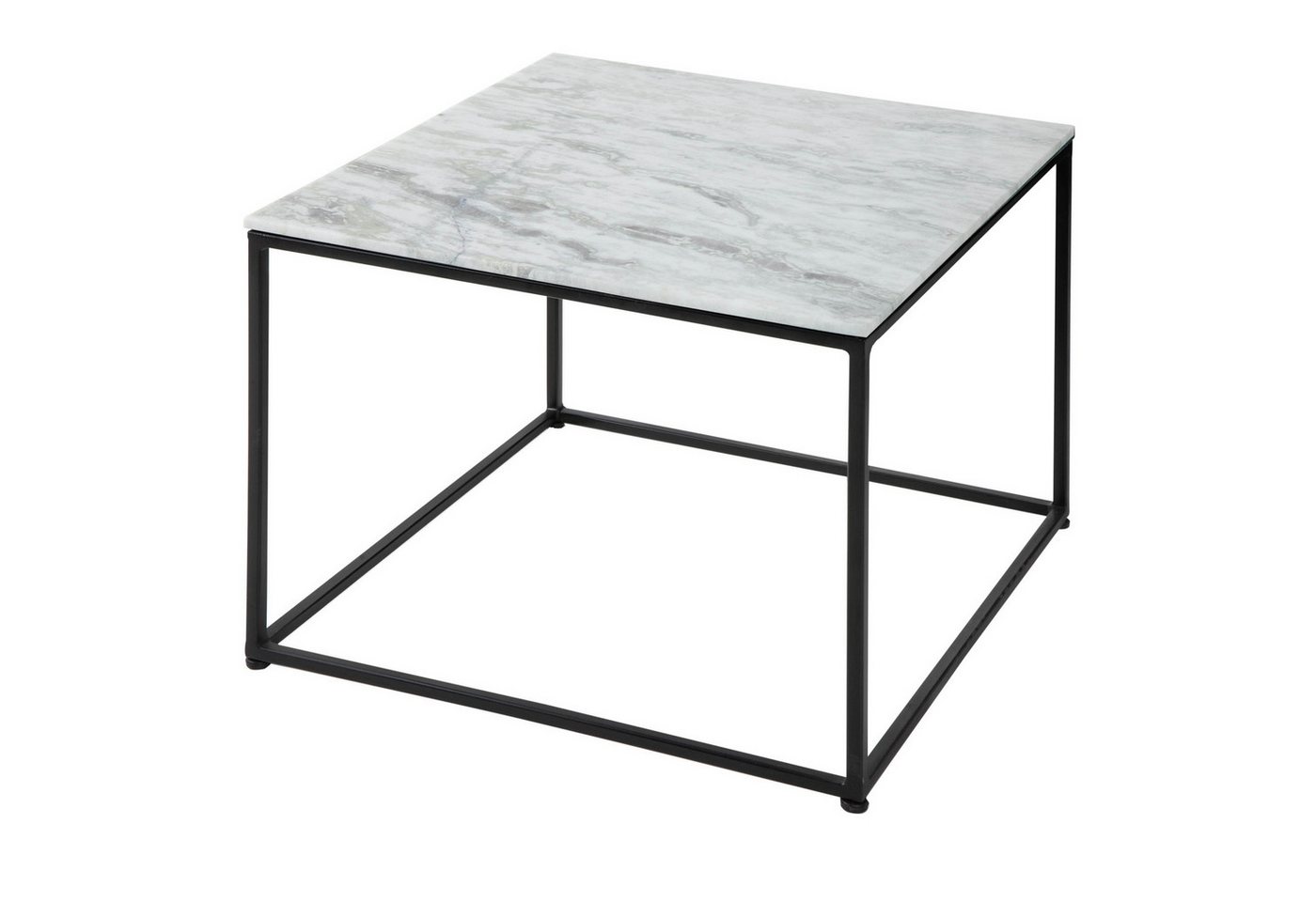 riess-ambiente Couchtisch ELEMENTS 50cm weiß / schwarz, Wohnzimmer · Marmor · eckig · Metall von riess-ambiente