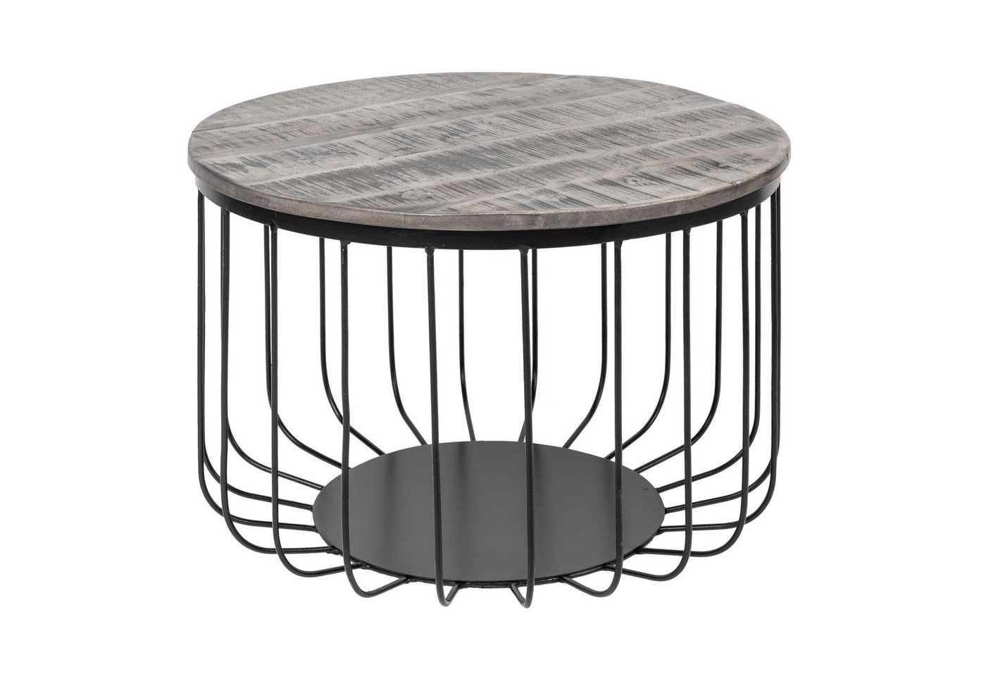 riess-ambiente Couchtisch FACTORY LOFT Ø60cm grau / schwarz (Einzelartikel, 1-St), Wohnzimmer · Mango-Massivholz · rund · Metall · handmade · Industrial riess-ambiente Couchtisch FACTORY LOFT Ø60cm grau / schwarz (Einzelartikel, 1-St), Wohnzimmer · Mango-Massivholz · rund · Metall · handmade · Industrial von riess-ambiente