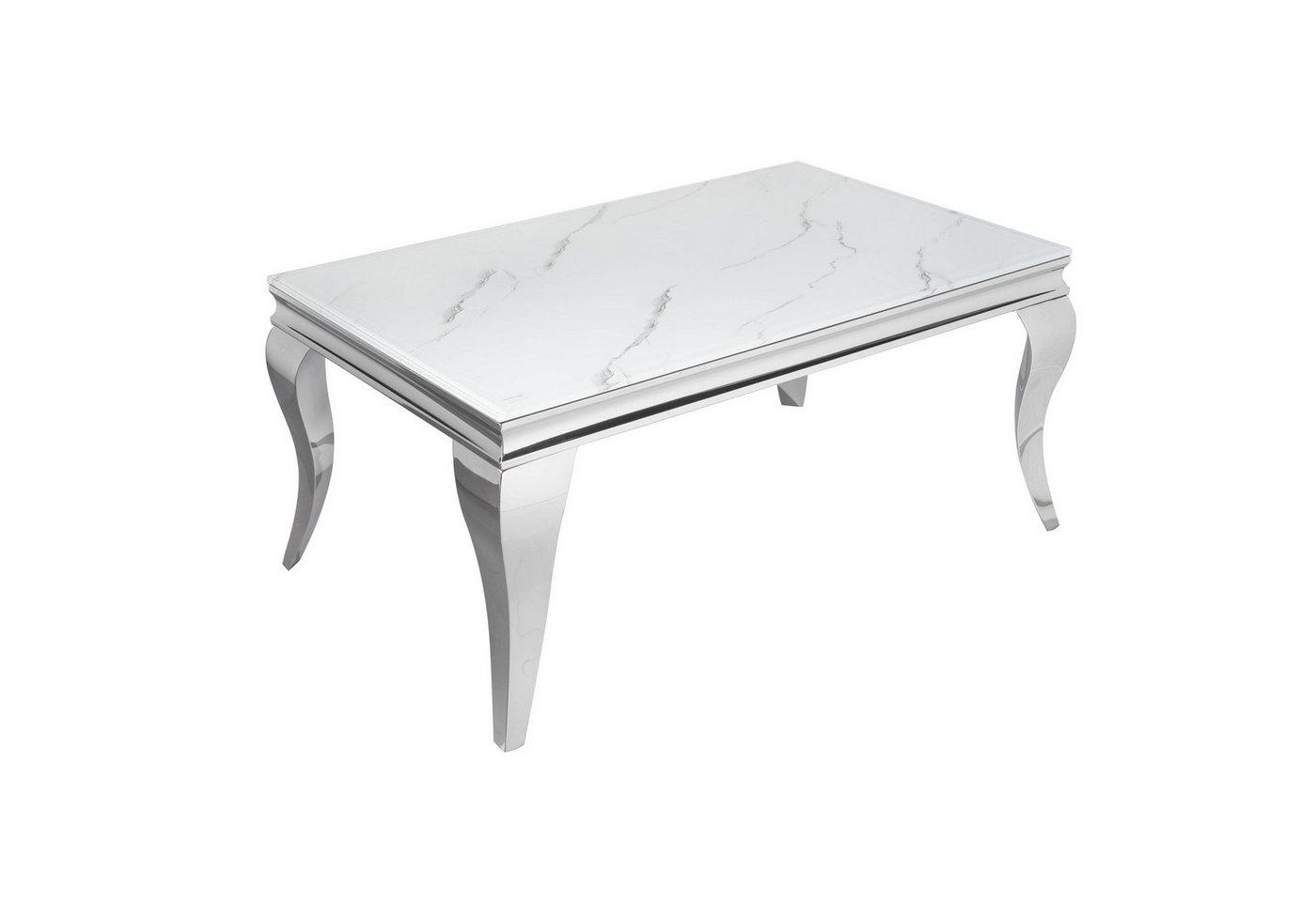 riess-ambiente Couchtisch MODERN BAROCK 100cm grau / weiß, Wohnzimmer · Marmor-Optik · Glasplatte · Edelstahl · eckig riess-ambiente Couchtisch MODERN BAROCK 100cm grau / weiß, Wohnzimmer · Marmor-Optik · Glasplatte · Edelstahl · eckig von riess-ambiente