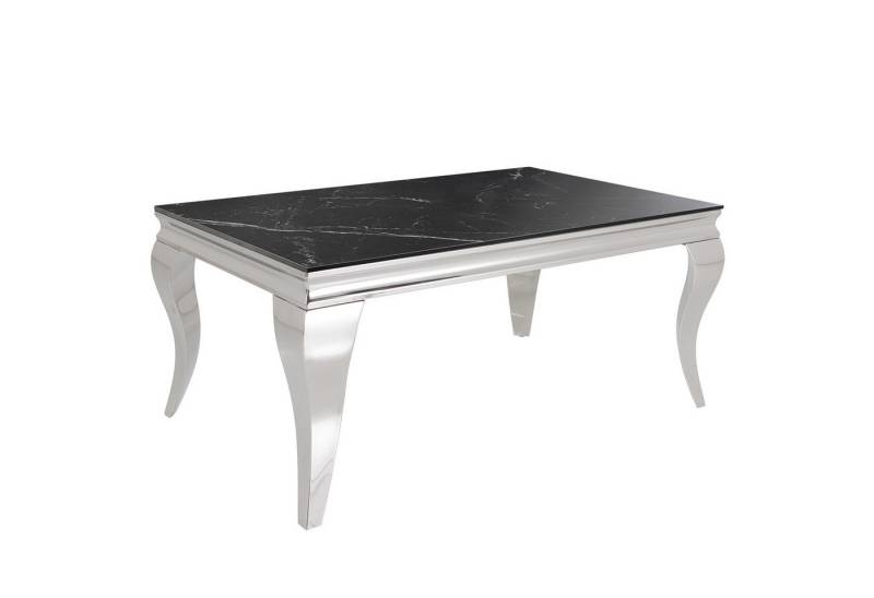 riess-ambiente Couchtisch MODERN BAROCK 100cm schwarz / silber (Einzelartikel, 1-St), Marmor-Design · Keramik · verchromter Edelstahl · Wohnzimmertisch von riess-ambiente