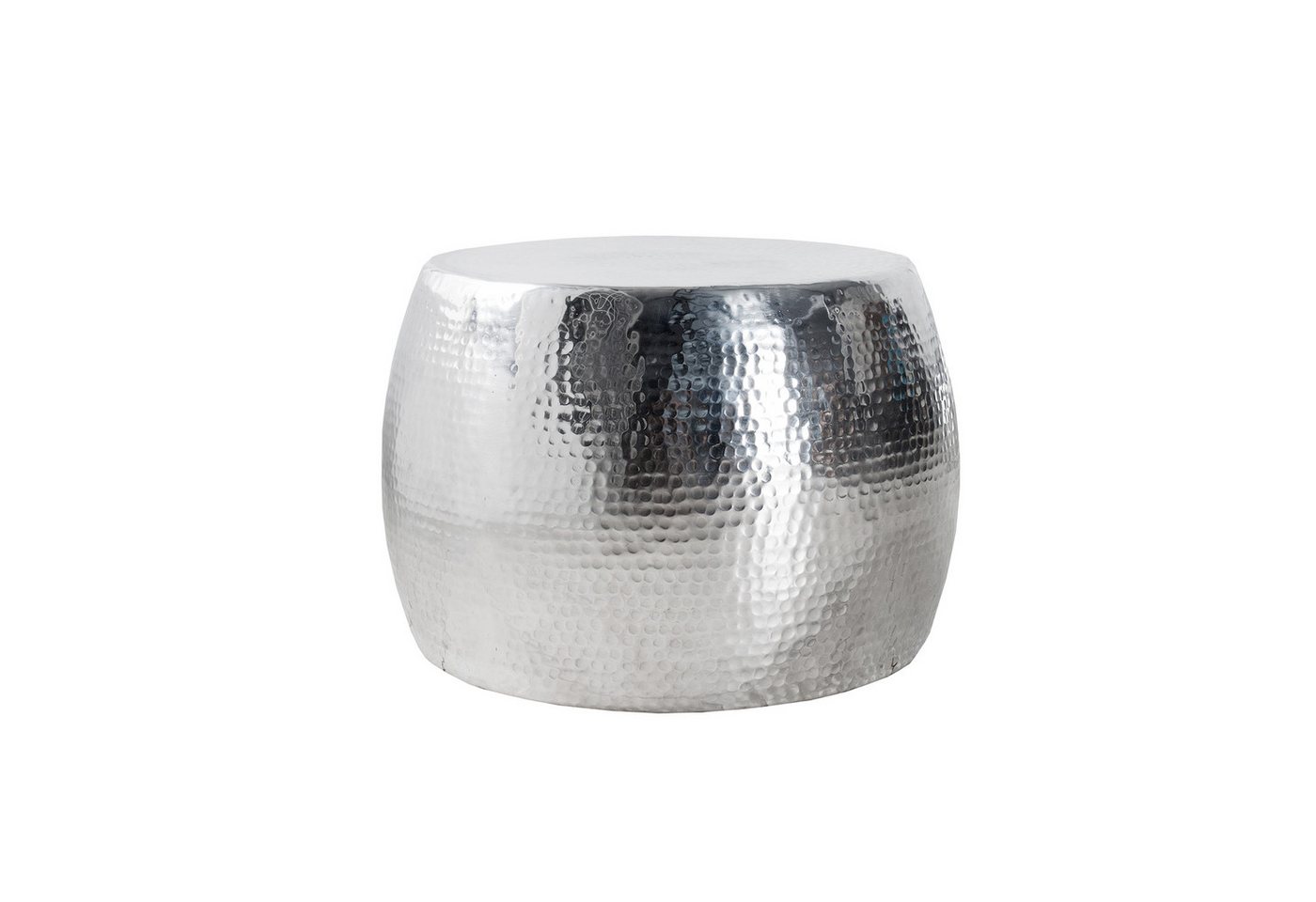 riess-ambiente Couchtisch ORIENT Ø60cm silber (Einzelartikel, 1-St), Wohnzimmer · rund · Metall- Aluminium · Hammerschlag Design · handmade von riess-ambiente