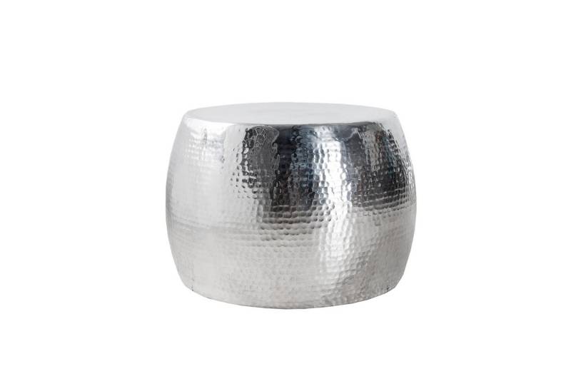 riess-ambiente Couchtisch ORIENT Ø60cm silber (Einzelartikel, 1-St), Wohnzimmer · rund · Metall- Aluminium · Hammerschlag Design · handmade von riess-ambiente