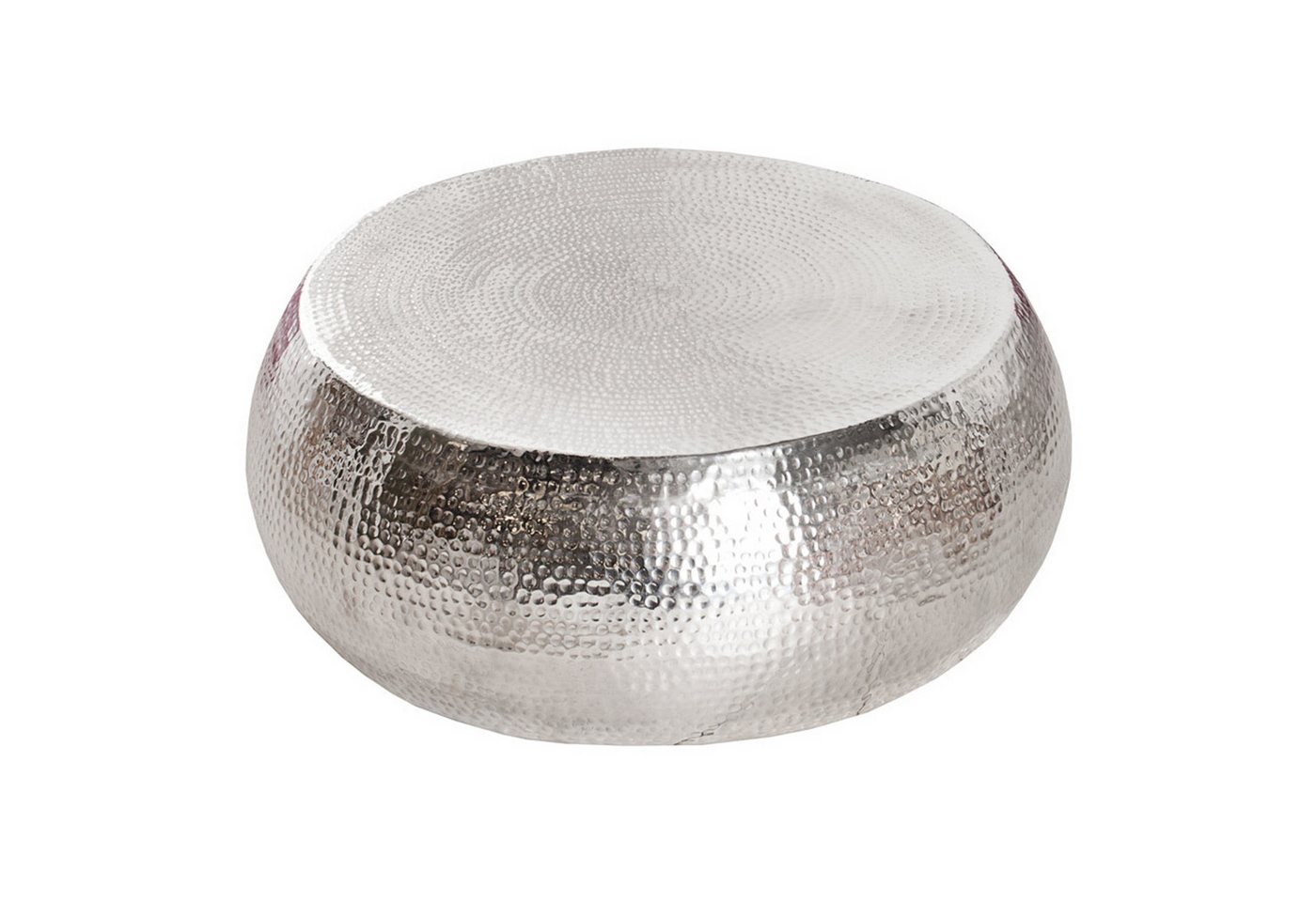 riess-ambiente Couchtisch ORIENT Ø80cm silber (Einzelartikel, 1-St), Wohnzimmer · Metall · rund · Hammerschlag Design · handmade von riess-ambiente