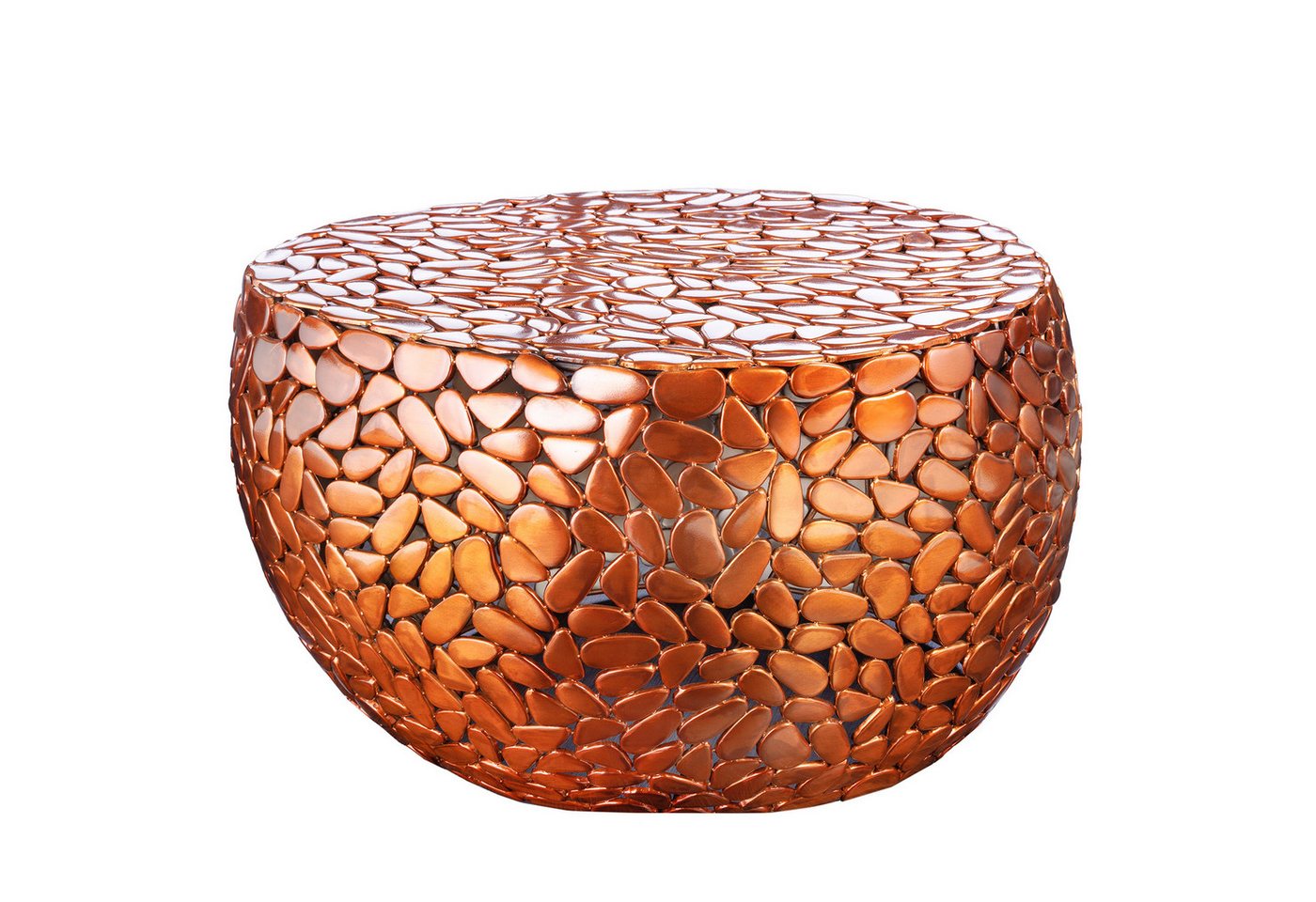 riess-ambiente Couchtisch STONE MOSAIC 75cm kupfer (Einzelartikel, 1-St), Wohnzimmer · Metall · rund · Mosaik-Design · handmade von riess-ambiente