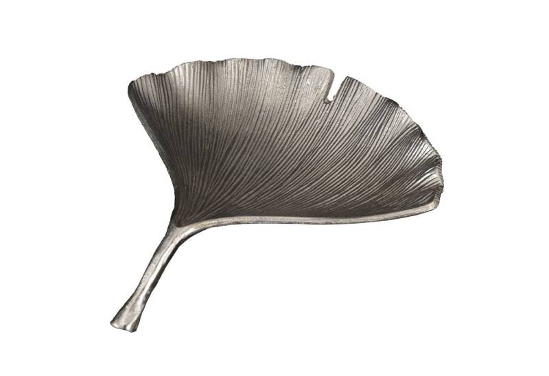 riess-ambiente Dekoschale GINKGO 33cm silber (Einzelartikel, 1 St), Wohnzimmer · Metall · handmade · Schmuck · Boho von riess-ambiente
