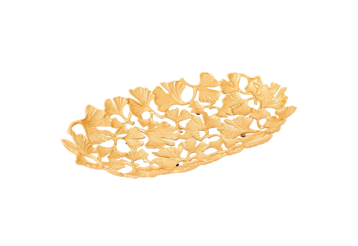 riess-ambiente Dekoschale GINKGO LEAFS 50cm gold (Einzelartikel, 1 St), Wohnzimmer · Schale · Handarbeit · Boho von riess-ambiente