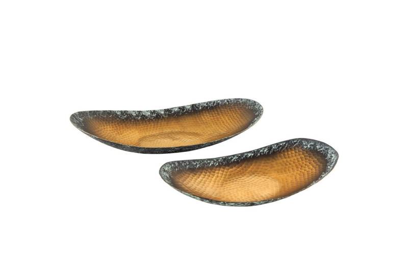 riess-ambiente Dekoschale ORIENT 45cm gold · handmade Ablageschalen aus Metall mit Patina (Set, 2 St), Hammerschlag Design · Schlüsselschale · Schmuckschale · Wohnzimmer von riess-ambiente
