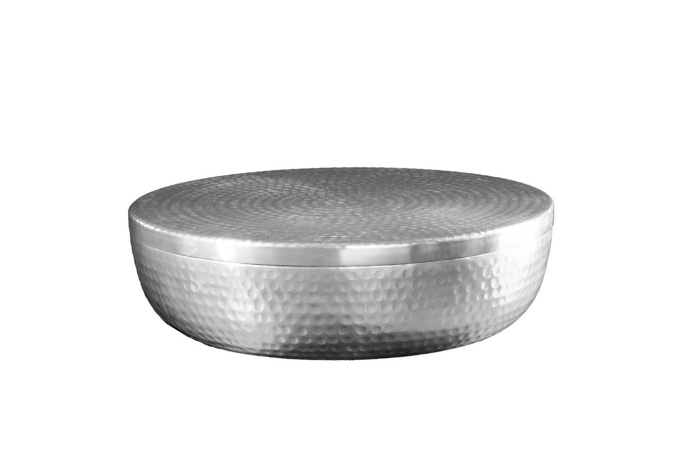 riess-ambiente Dekoschale ORIENT Ø40cm silber · Schmuck-Dose mit Deckel aus Aluminium (Einzelartikel, 1 St), rund · Hammerschlag-Design · handmade · Esszimmer · Wohnzimmer von riess-ambiente