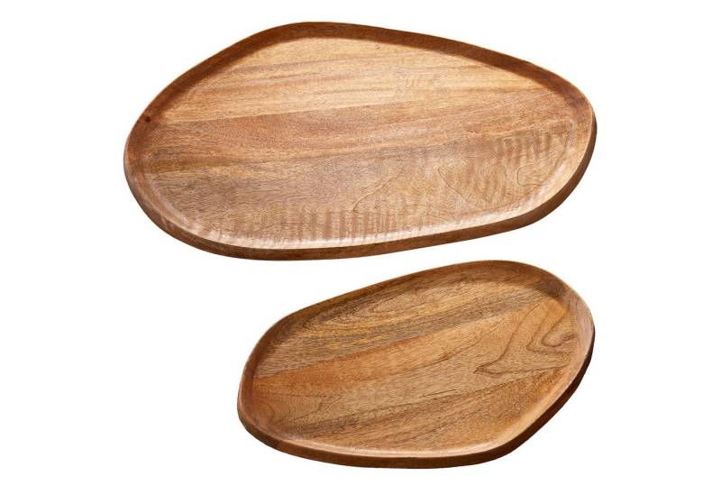 riess-ambiente Dekotablett AMAZONAS 56cm natur (Set, 2 St), Massivholz · rund · Handarbeit · Urban Jungle von riess-ambiente