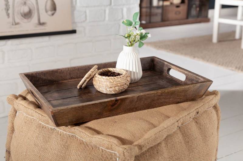 riess-ambiente Dekotablett Tablett 44x29cm natur, aus Massivholz von riess-ambiente