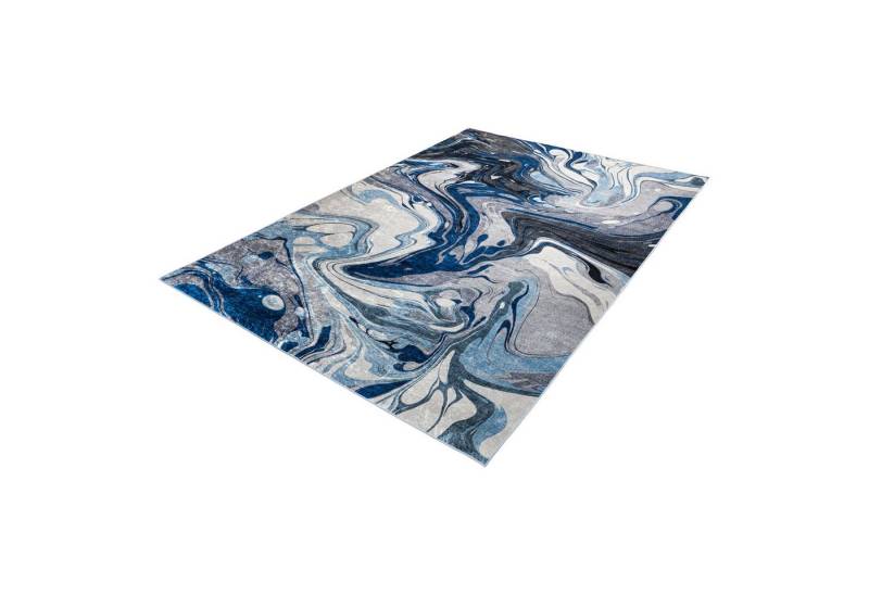 riess-ambiente Designteppich ART RUGS 350x240cm grau blau · Kurzflor-Teppich im modernen Design, rechteckig, Höhe: 8 mm, XXL · Wohnzimmer · Fußbodenheizung-geeignet · Indoor · Grafikmuster von riess-ambiente