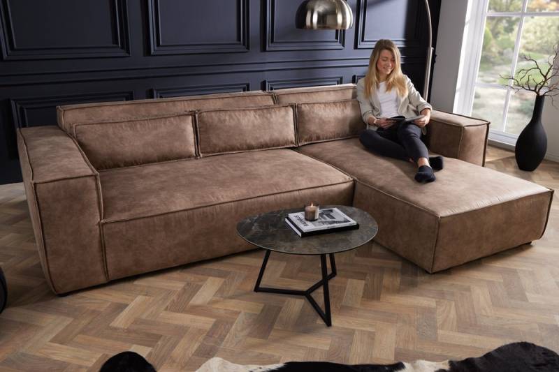 riess-ambiente Ecksofa BOSSA NOVA 265cm antik taupe, Einzelartikel 1 Teile, Wohnzimmer · Microfaser · L-Form · inkl. Kissen · Modern Design von riess-ambiente