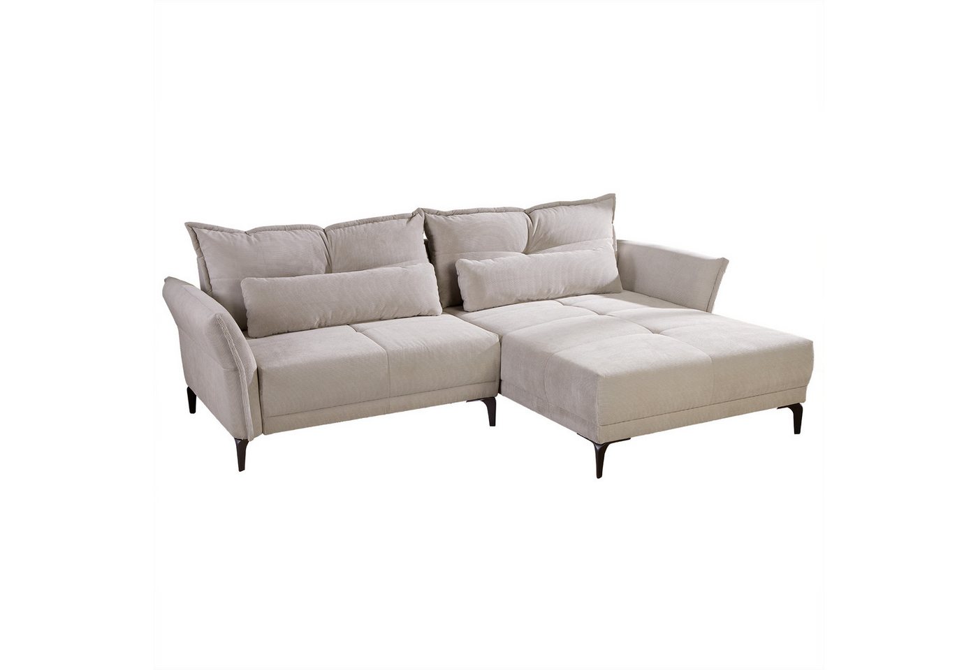 riess-ambiente Ecksofa DESIGNO 250cm beige / schwarz, Einzelartikel 1 Teile, Wohnzimmer · Cord · L-Form · inkl. Kissen · Modern Design von riess-ambiente