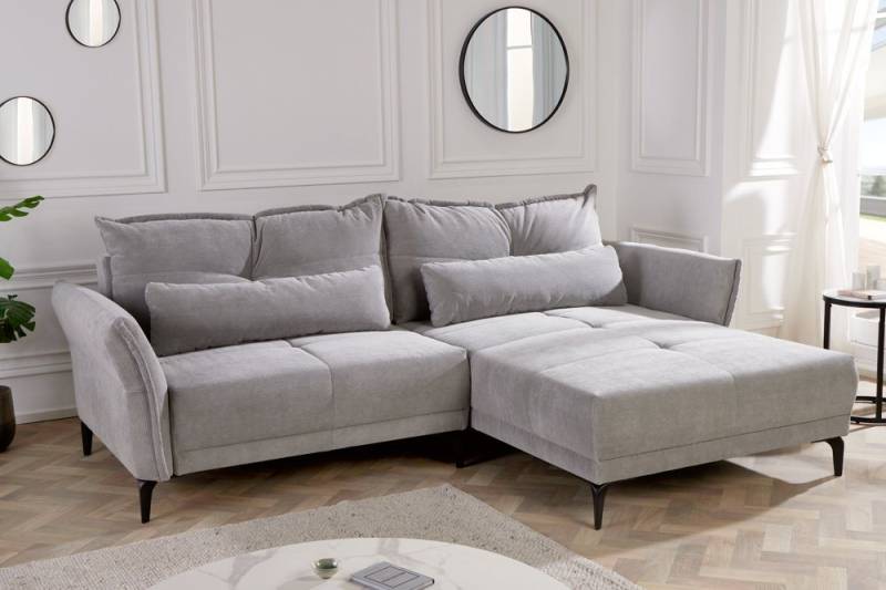 riess-ambiente Ecksofa DESIGNO 250cm grau / schwarz, Einzelartikel 1 Teile, Wohnzimmer · Cord · L-Form · inkl. Kissen · Modern Design von riess-ambiente