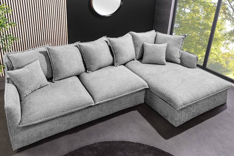 riess-ambiente Ecksofa HEAVEN 255cm grau, Einzelartikel 1 Teile, Couch · L-Form rechts · Wohnzimmer · Bouclé · Federkern · Landhaus von riess-ambiente