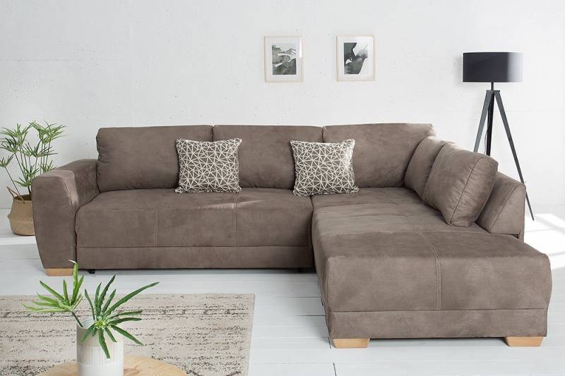 riess-ambiente Ecksofa NORWAY 255cm taupe, mit Bettfunktion und Bettkasten von riess-ambiente