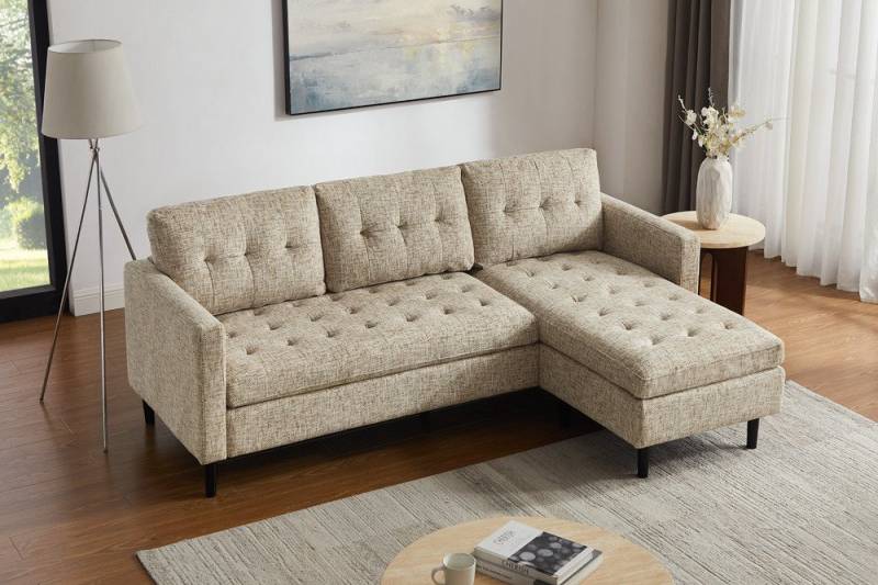 riess-ambiente Ecksofa STOCKHOLM 220 cm beige – 3-Sitzer, Strickstoff, Ottomane beidseitig, Einzelartikel 1 Teile, bequeme Eckcouch mit Federkern – ideal fürs Wohnzimmer & Gästezimmer riess-ambiente Ecksofa STOCKHOLM 220 cm beige – 3-Sitzer, Strickstoff, Ottomane beidseitig, Einzelartikel 1 Teile, bequeme Eckcouch mit Federkern – ideal fürs Wohnzimmer & Gästezimmer von riess-ambiente