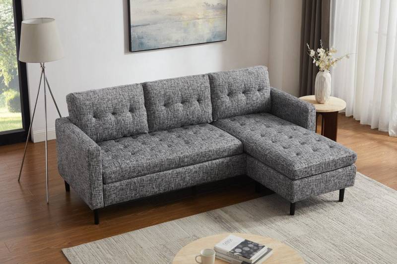 riess-ambiente Ecksofa STOCKHOLM 220 cm grau – 3-Sitzer, Strickstoff, Ottomane beidseitig, Einzelartikel 1 Teile, bequeme Eckcouch mit Federkern – ideal fürs Wohnzimmer & Gästezimmer riess-ambiente Ecksofa STOCKHOLM 220 cm grau – 3-Sitzer, Strickstoff, Ottomane beidseitig, Einzelartikel 1 Teile, bequeme Eckcouch mit Federkern – ideal fürs Wohnzimmer & Gästezimmer von riess-ambiente