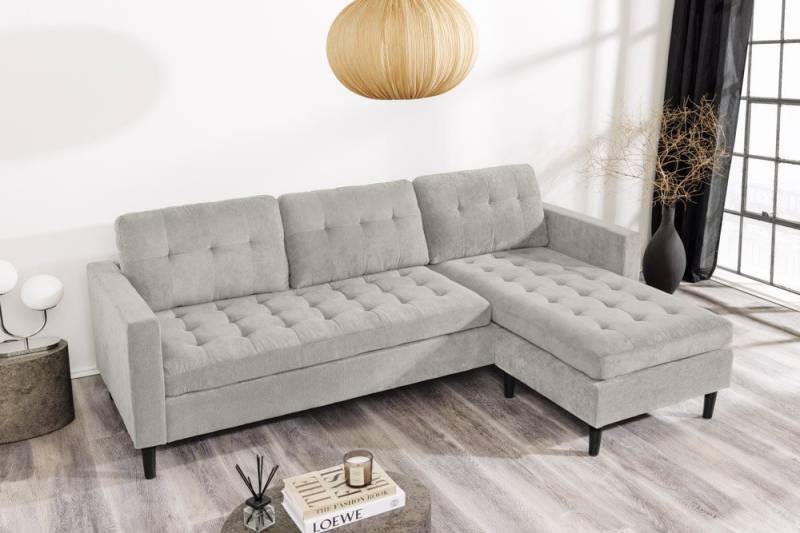 riess-ambiente Ecksofa STOCKHOLM 220 cm greige – 3-Sitzer, Cordbezug, Ottomane beidseitig, Einzelartikel 1 Teile, bequeme Eckcouch mit Federkern – ideal fürs Wohnzimmer & Gästezimmer riess-ambiente Ecksofa STOCKHOLM 220 cm greige – 3-Sitzer, Cordbezug, Ottomane beidseitig, Einzelartikel 1 Teile, bequeme Eckcouch mit Federkern – ideal fürs Wohnzimmer & Gästezimmer von riess-ambiente
