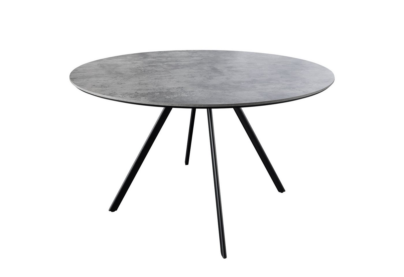 riess-ambiente Esstisch ATELIER 120cm grau / schwarz - Beton-Design, Metall, rund, 4 Personen (Einzelartikel, 1-St), moderner Tisch - ideal für Küche, Esszimmer, Wohnzimmer und Büro von riess-ambiente