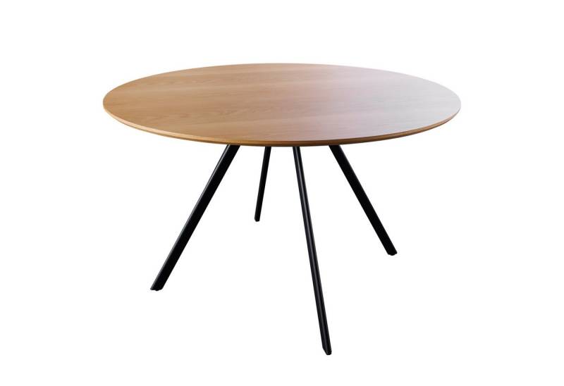 riess-ambiente Esstisch ATELIER 120cm natur/schwarz -Holz-Optik, Metallbeine, rund, 4 Personen (Einzelartikel, 1-St), moderner Tisch - ideal für Küche, Esszimmer, Wohnzimmer und Büro von riess-ambiente
