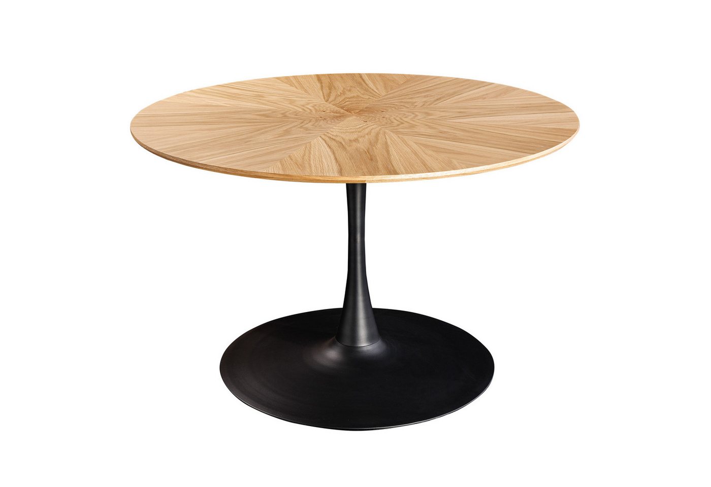 riess-ambiente Esstisch ATELIER 120cm natur / schwarz - Eiche, Metall, Säulenfuß, 4 Personen (Einzelartikel, 1-St), furnierter Bistrotisch - ideal für Küche, Esszimmer, Wohnzimmer & Büro von riess-ambiente