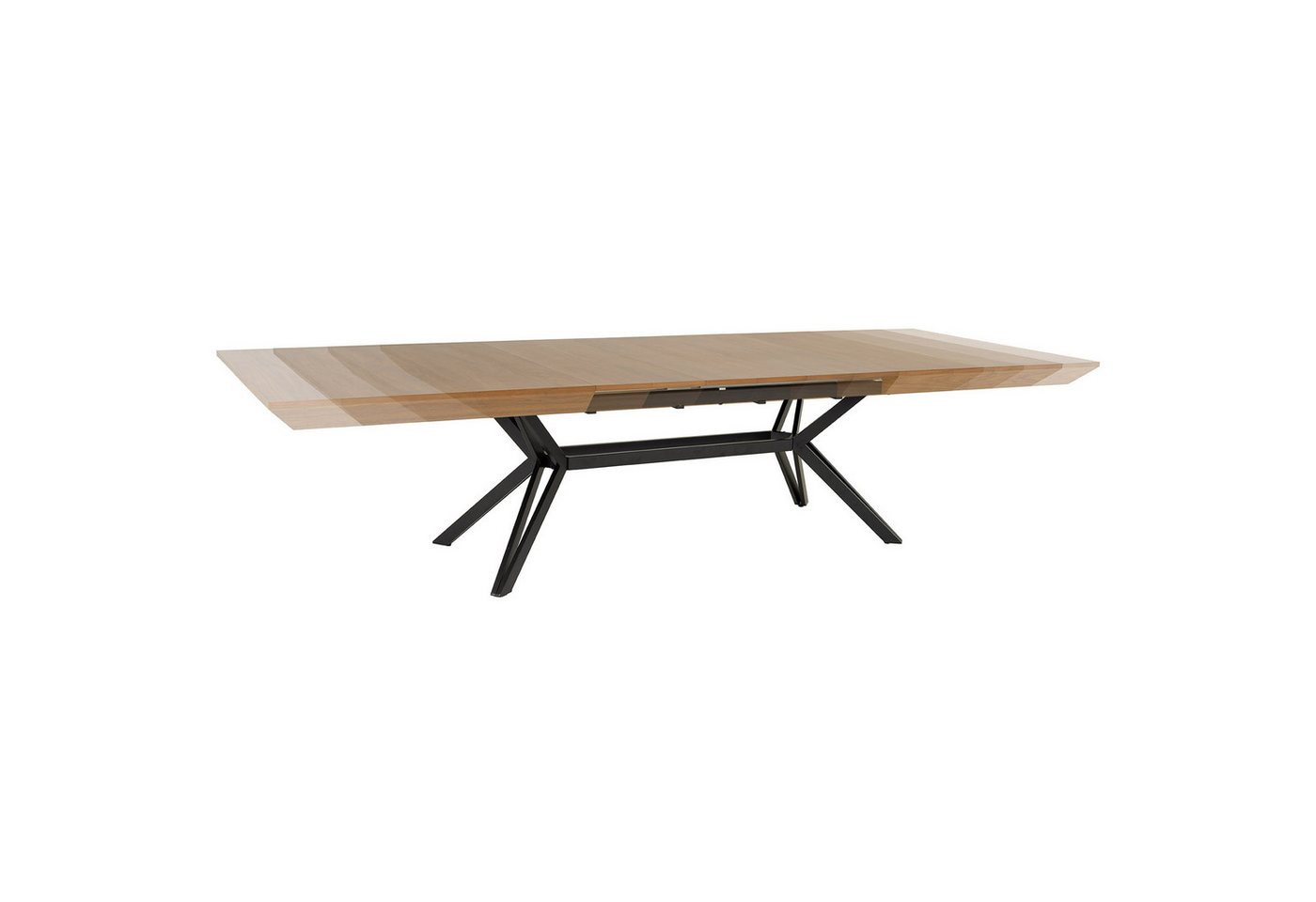 riess-ambiente Esstisch GIANT 200-320cm natur/schwarz-Walnuss, Metall, ausziehbar, 14 Personen (Einzelartikel, 1-St), verlängerbarer Konferenztisch - ideal für große Wohn- und Essbereiche von riess-ambiente