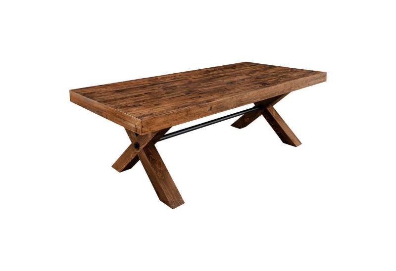 riess-ambiente Esstisch GOLIATH 210cm natur/schwarz- Pinienholz, X-Gestell, Metall, 8 Personen (Einzelartikel, 1-St), Pinienholztisch - ideal für große Küchen, Wohn-, Arbeits- & Esszimmer von riess-ambiente