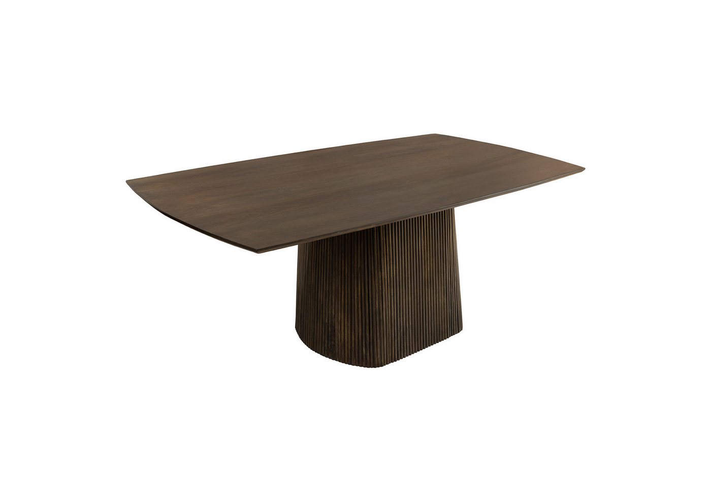 riess-ambiente Esstisch GRAND 200cm dunkelbraun Massivholz - Tischplatte in Bootsform (Einzelartikel, 1-St), Sockelgestell, lackierte Holzplatte, Design, Platz für 8 Personen von riess-ambiente