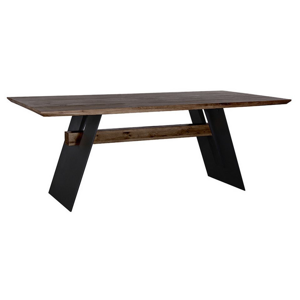 riess-ambiente Esstisch GRAND OAK 240cm smoke / schwarz - Eiche, Massivholz, Metallgestell (Einzelartikel, 1-St), Konferenztisch mit 12 Sitzplätzen - ideal für Wohn-, Esszimmer & Büro von riess-ambiente