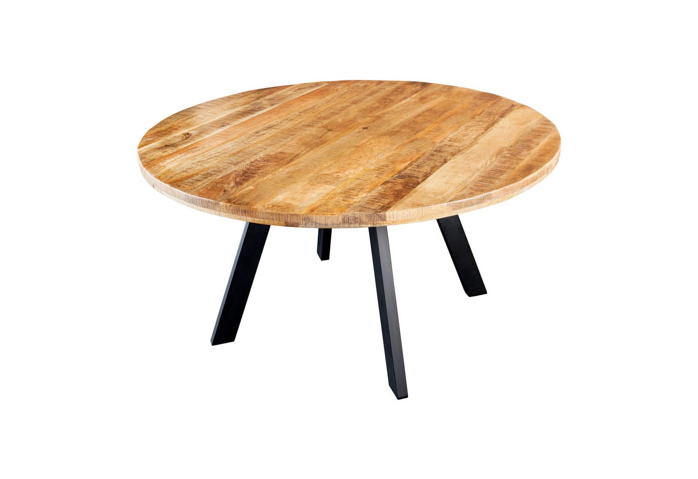 riess-ambiente Esstisch IRON CRAFT 140cm natur / schwarz · Küchentisch mit Massivholzplatte (Einzelartikel, 1-St), rund · Metall-Beine · 4,5cm Tischplatte · Industrial Design von riess-ambiente