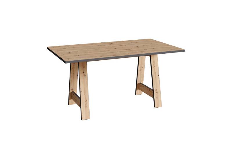 riess-ambiente Esstisch LOFT 160cm natur · eckiger Esszimmertisch mit Tischbeinen in A-Form (Einzelartikel, 1-St), Eichen-Design · 6 Personen · Scandinavian Design · abgesetzte Kanten von riess-ambiente