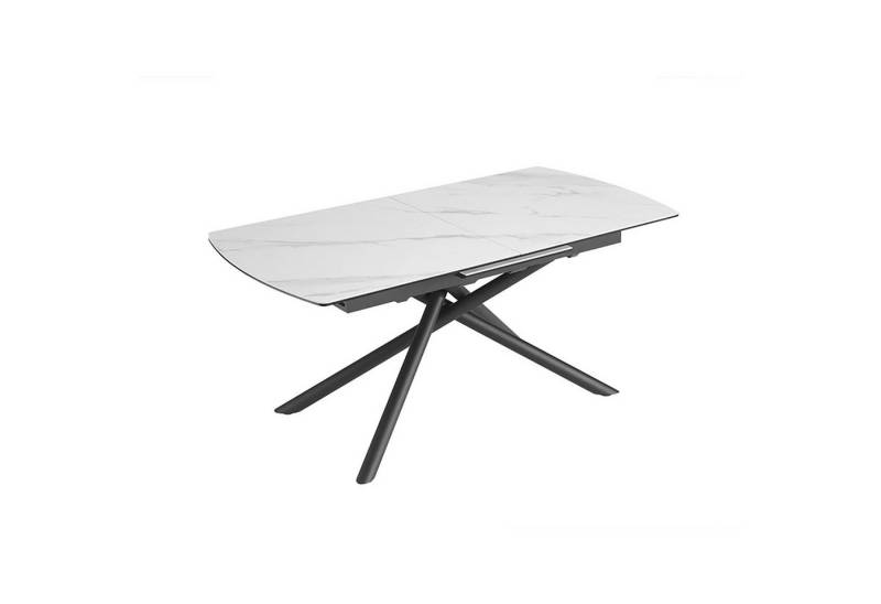riess-ambiente Esstisch MIKADO 180-230cm weiß / schwarz · ausziehbarer Keramik-Tisch (Einzelartikel, 1-St), Marmor-Design · verlängerbar · 10 Personen · Sterngestell · Metall von riess-ambiente