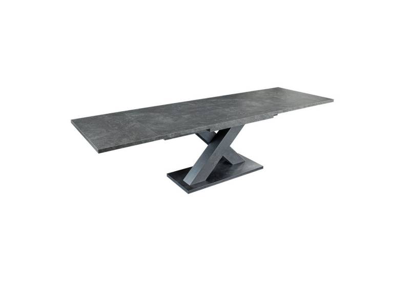 riess-ambiente Esstisch MONTREAL 180-230-280cm grau/graphit · Konferenztisch in Keramik-Design (Einzelartikel, 1-St), ausziehbar · X-Gestell · bis 12 Personen · Industrial Design von riess-ambiente