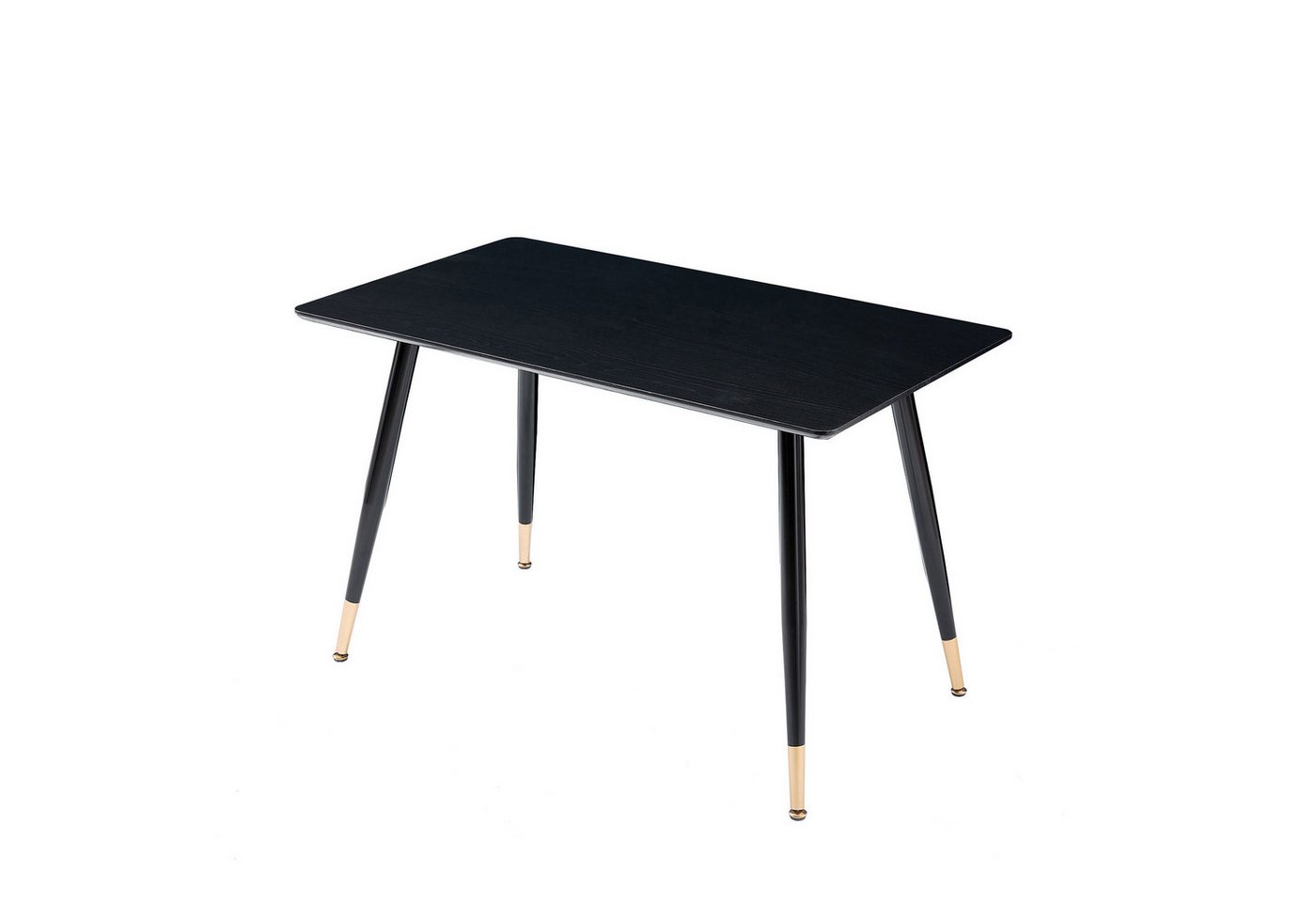 riess-ambiente Esstisch PARIS 120cm schwarz / gold - Eichenholz, mit Fußkappen, 2 Sitzplätze (Einzelartikel, 1-St), Retro-Küchentisch - ideal für Wohn-, Ess-, Arbeitszimmer und Küche von riess-ambiente
