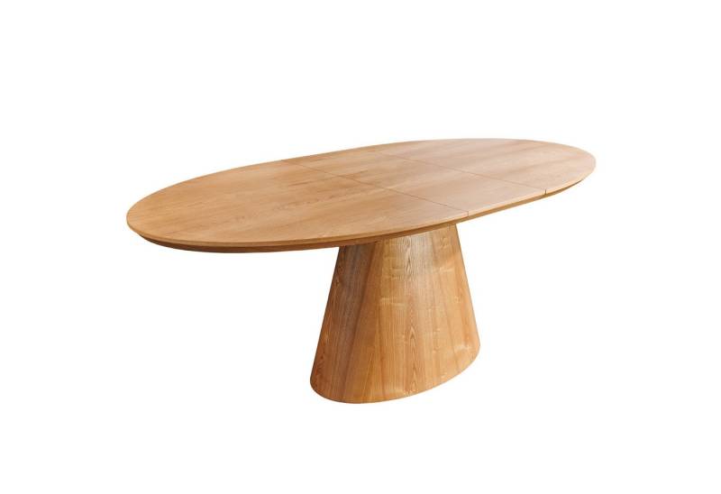 riess-ambiente Esstisch UNIQUE 160-200cm natur - Eichenholz, Säulenfuß, ausziehbar, 8 Personen (Einzelartikel, 1-St), Verlängerbarer Konferenztisch - ideal für Wohn-, Esszimmer und Küche von riess-ambiente