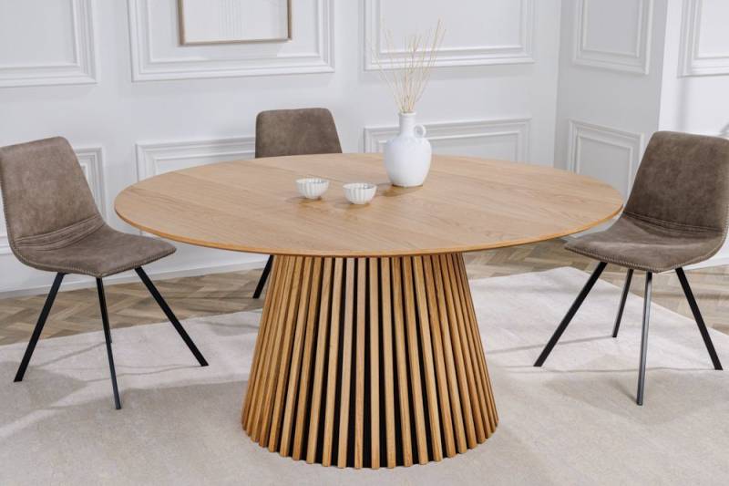 riess-ambiente Esstisch VALHALLA WOOD 120cm natur (Einzelartikel, 1-St), Küche · rund · bis 4 Personen · Eiche · Säulenfuß · Design von riess-ambiente