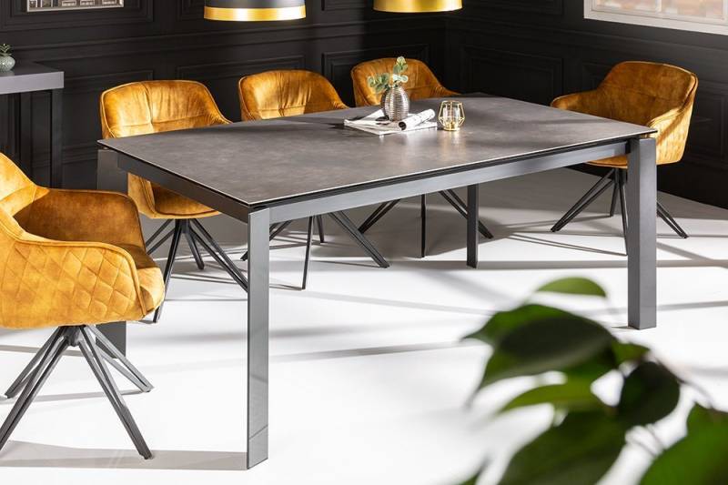 riess-ambiente Esstisch X7 180-240cm anthrazit (Einzelartikel, 1-St), Keramik · Sicherheitsglas · Metall · ausziehbar · Modern Design von riess-ambiente