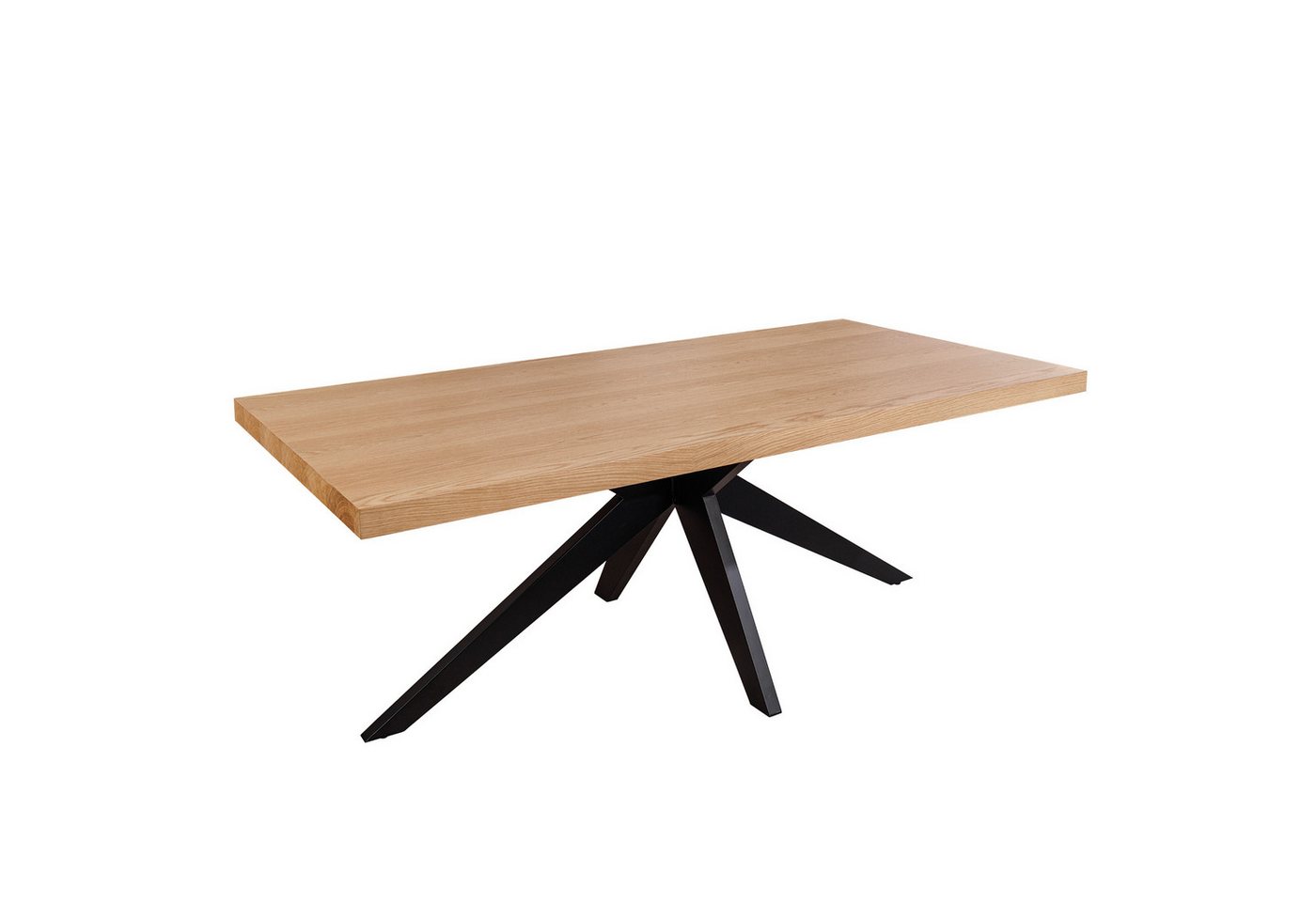 riess-ambiente Esstisch ZEUS 200cm natur / schwarz - Eiche, Metall, Sterngestell, 8 Sitzplätze (Einzelartikel, 1-St), Furnierter Konferenztisch - ideal für Küche, Wohn-, Esszimmer & Büro von riess-ambiente
