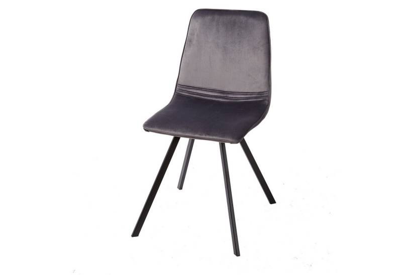 riess-ambiente Esszimmerstuhl AMSTERDAM CHAIR dunkelgrau / schwarz, Esszimmer · Samt · Metall · Retro von riess-ambiente