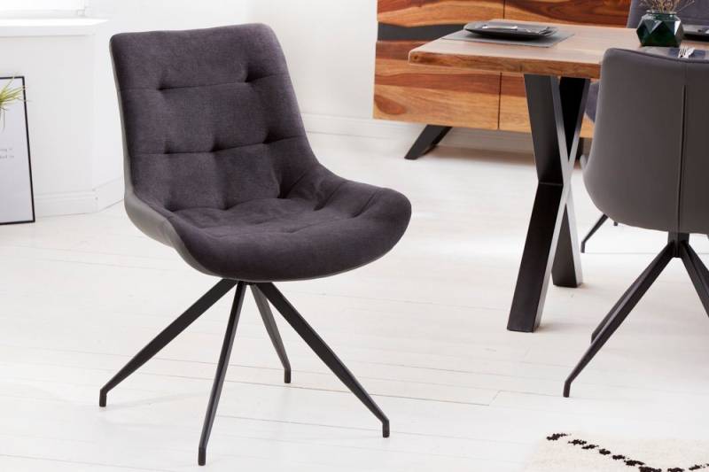 riess-ambiente Esszimmerstuhl DIVANI dunkelgrau, Esszimmer · Microfaser · Kunstleder · Metall · Retro riess-ambiente Esszimmerstuhl DIVANI dunkelgrau, Esszimmer · Microfaser · Kunstleder · Metall · Retro von riess-ambiente